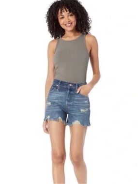 Free People We The Free Makai Cutoff Denim Shorts Twist & Shout Blue 24 NWT